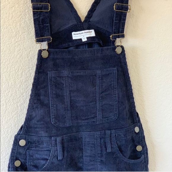 Corduroy Overall Skirt AA - Navy Blue - Picture 5 of 6